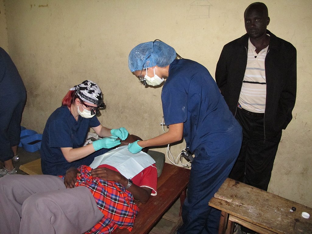 Dr. Ratchford with patients in Kenya